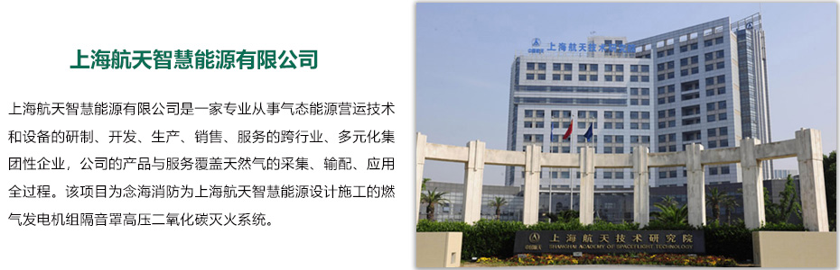 上海航天能源燃氣發(fā)電機組隔音罩高壓二氧化碳滅火系統(tǒng)